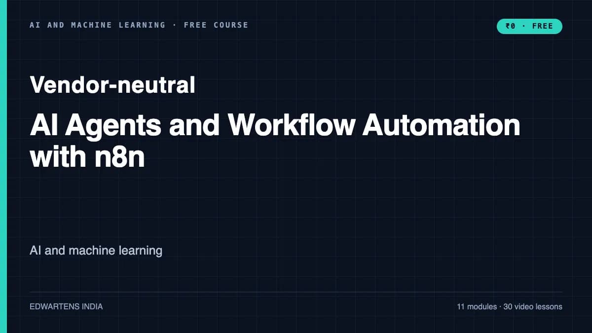 AI Agents and Workflow Automation with n8n course cover