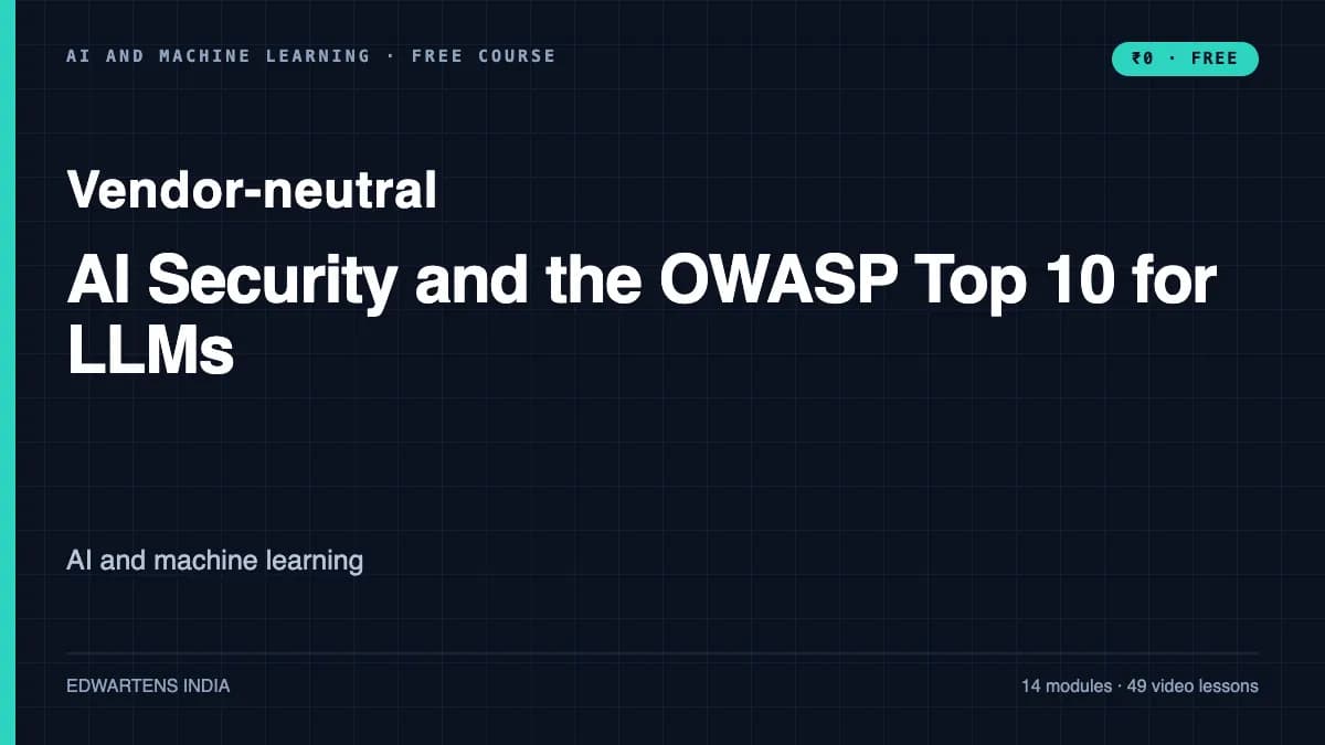 AI Security and the OWASP Top 10 for LLMs course cover