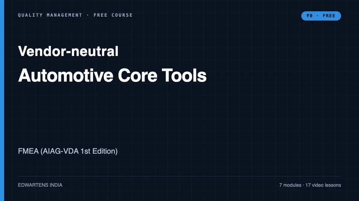 Automotive Core Tools: FMEA (AIAG-VDA 1st Edition) course cover