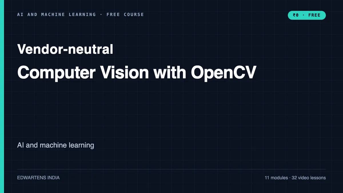 Computer Vision with OpenCV course cover