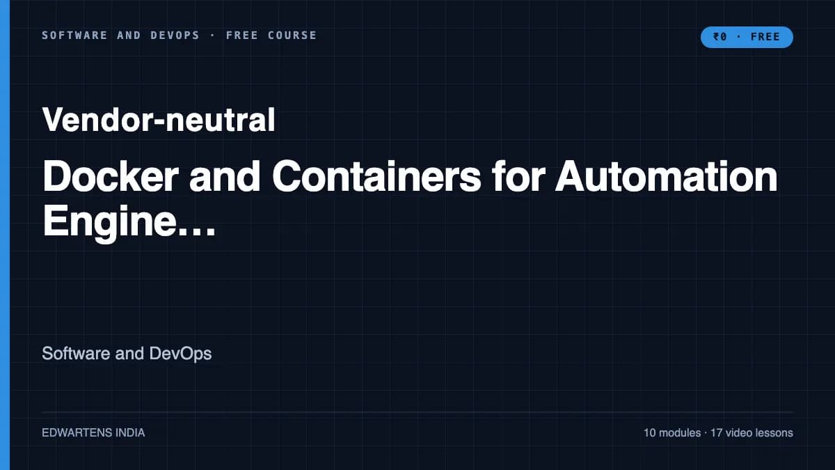 Docker and Containers for Automation Engineers course cover