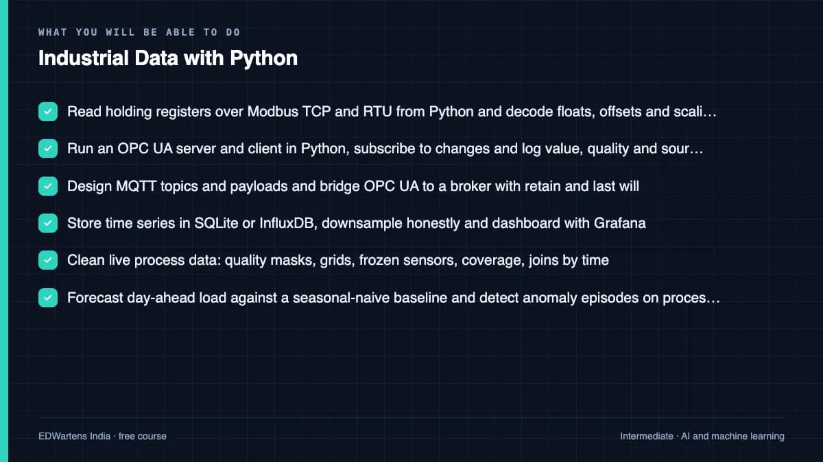 Industrial Data with Python: What you will be able to do