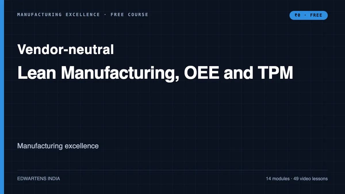 Lean Manufacturing, OEE and TPM course cover