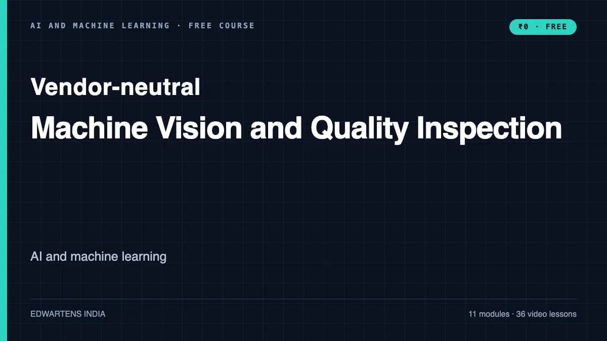 Machine Vision and Quality Inspection course cover