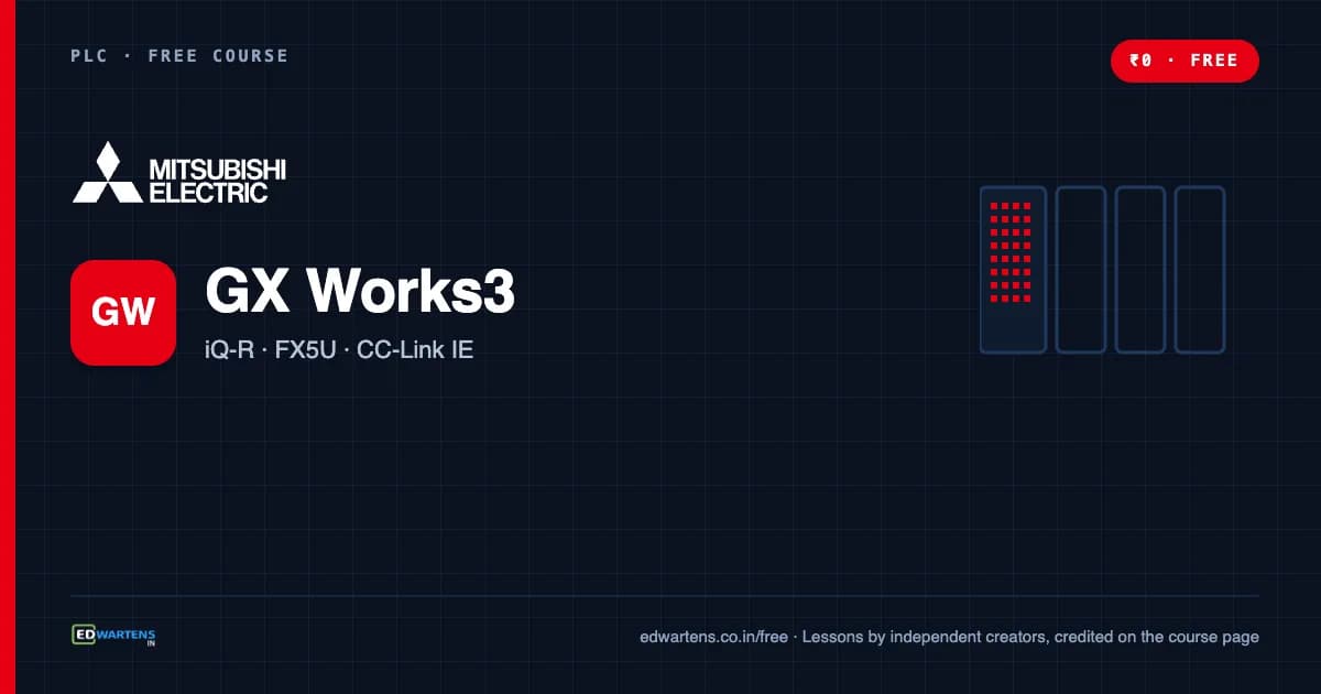 Mitsubishi GX Works3: MELSEC iQ-R and iQ-F course cover