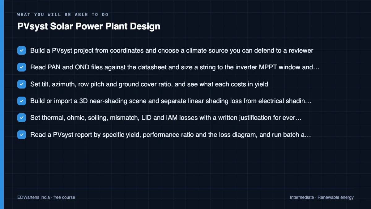 PVsyst Solar Power Plant Design: What you will be able to do