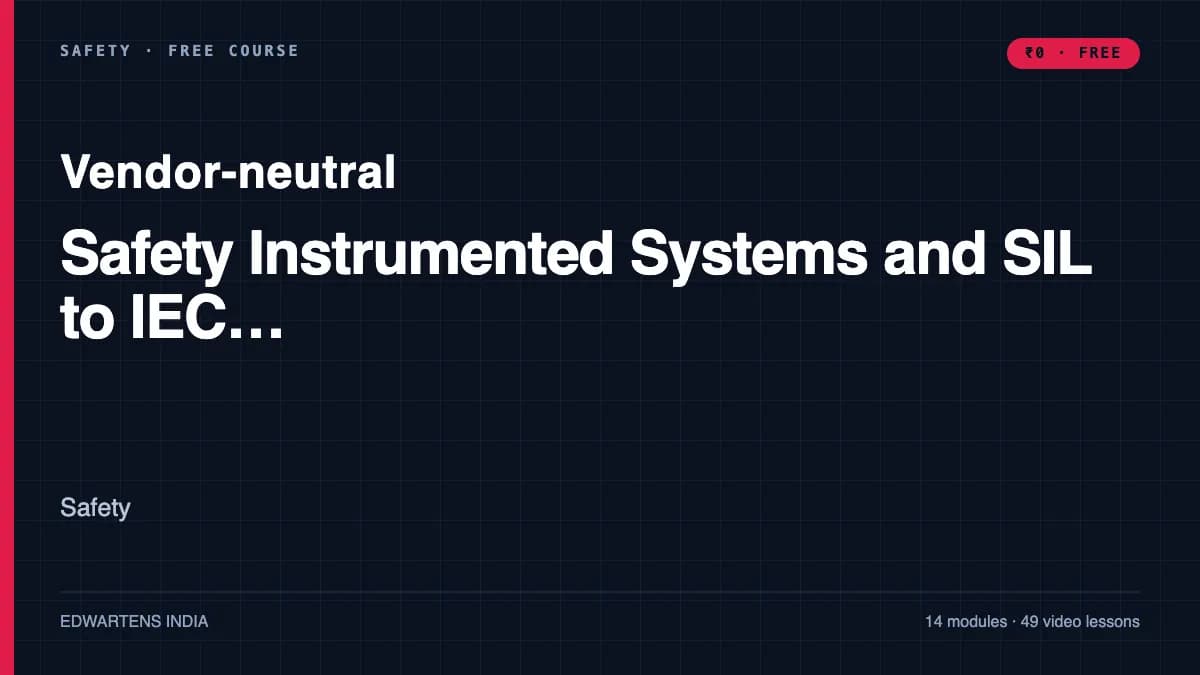 Safety Instrumented Systems and SIL to IEC 61511 course cover