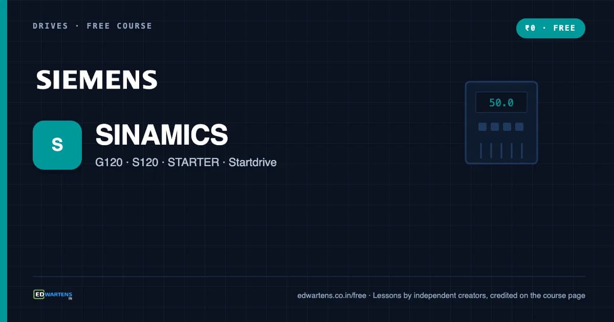 Siemens SINAMICS Drives: G120 and S120 with STARTER and Startdrive course cover