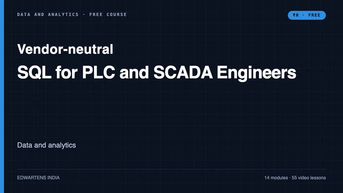 SQL for PLC and SCADA Engineers course cover