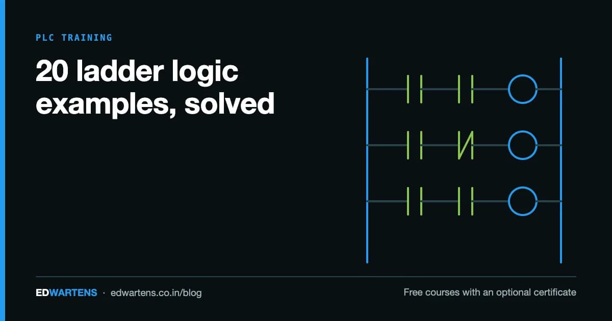 20 PLC ladder logic examples with solutions