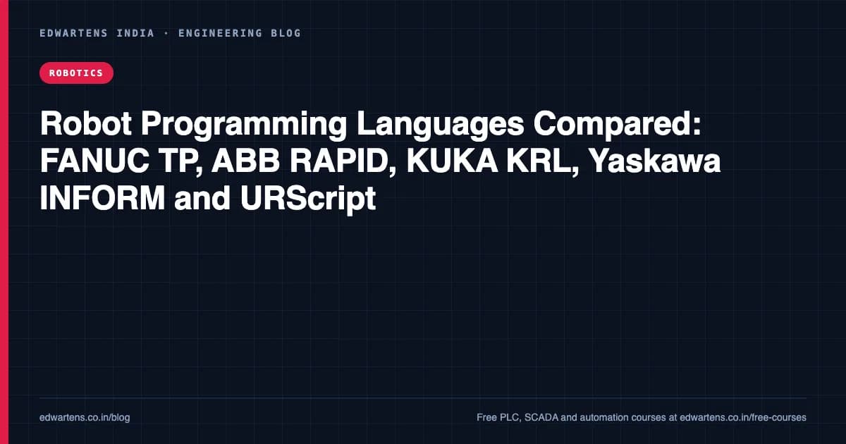 Robot Programming Languages Compared: FANUC TP, ABB RAPID, KUKA KRL, Yaskawa INFORM and URScript