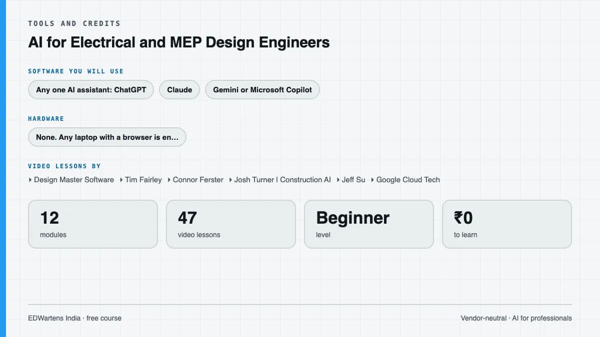 AI for Electrical and MEP Design Engineers: Tools and credits