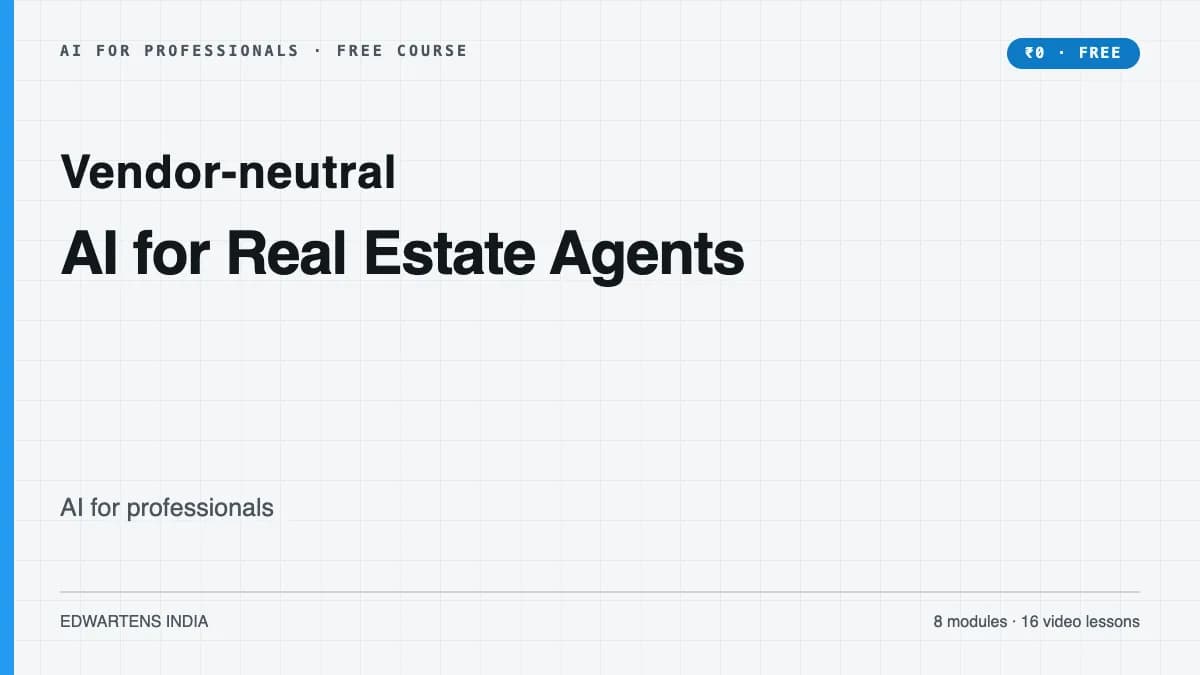 AI for Real Estate Agents free course cover
