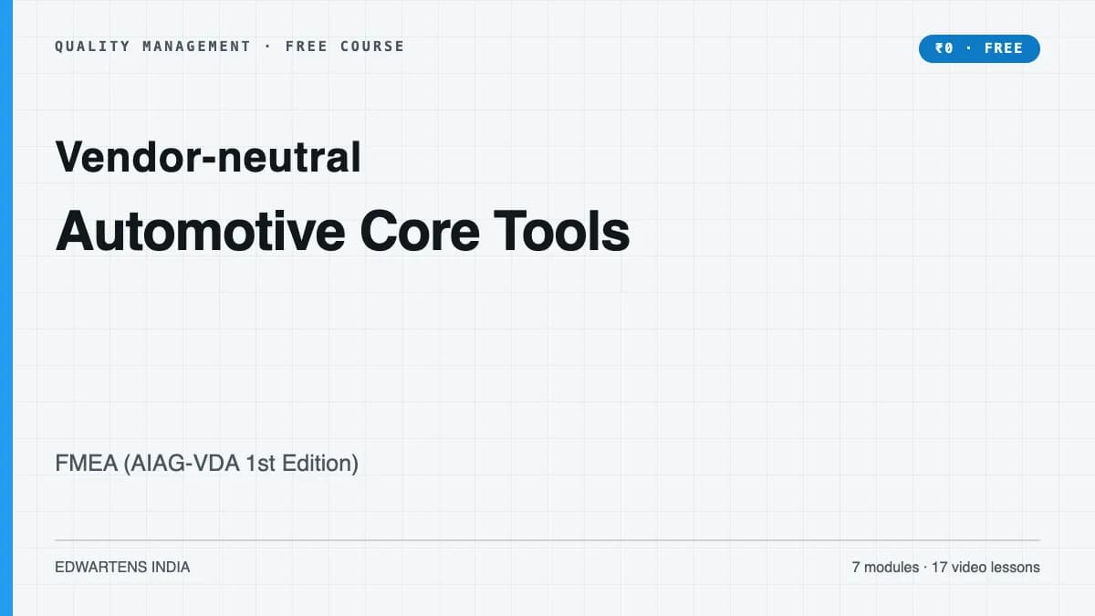Automotive Core Tools: FMEA (AIAG-VDA 1st Edition) free course cover