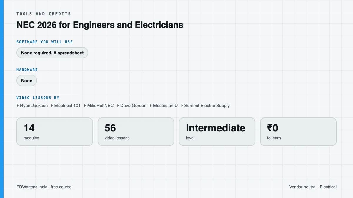 NEC 2026 for Engineers and Electricians: Tools and credits