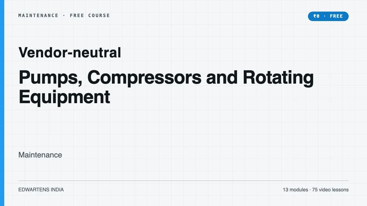 Pumps, Compressors and Rotating Equipment course cover