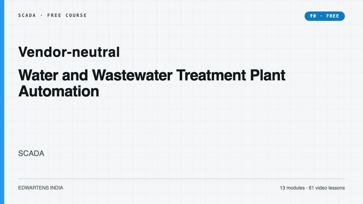 Water and Wastewater Treatment Plant Automation course cover