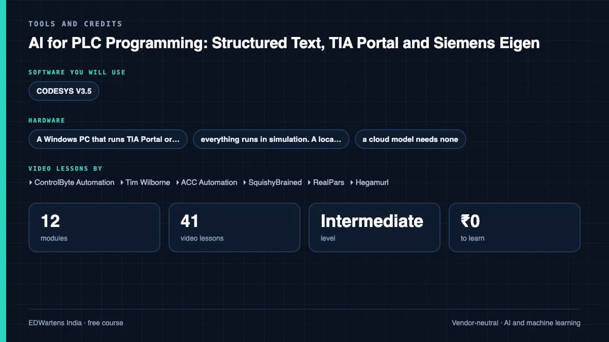 AI for PLC Programming: Structured Text, TIA Portal and Siemens Eigen: Tools and credits