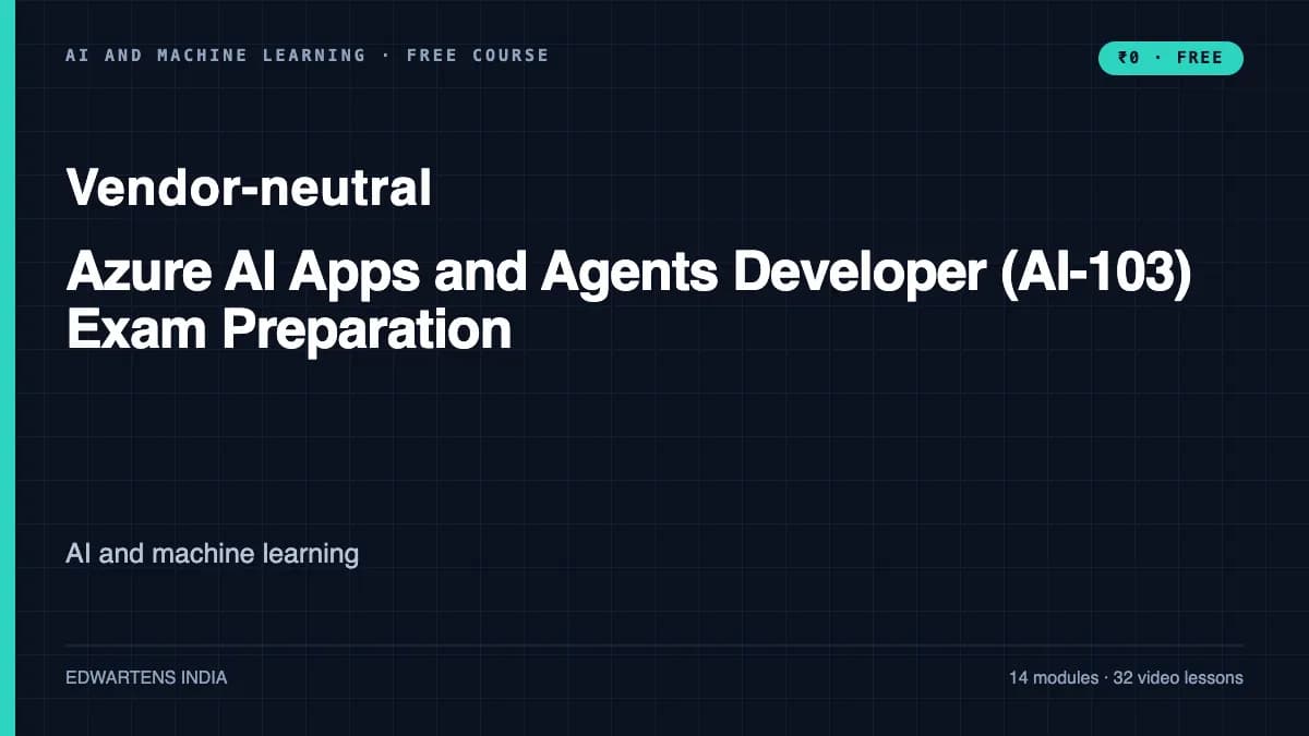 Azure AI Apps and Agents Developer (AI-103) Exam Preparation course cover