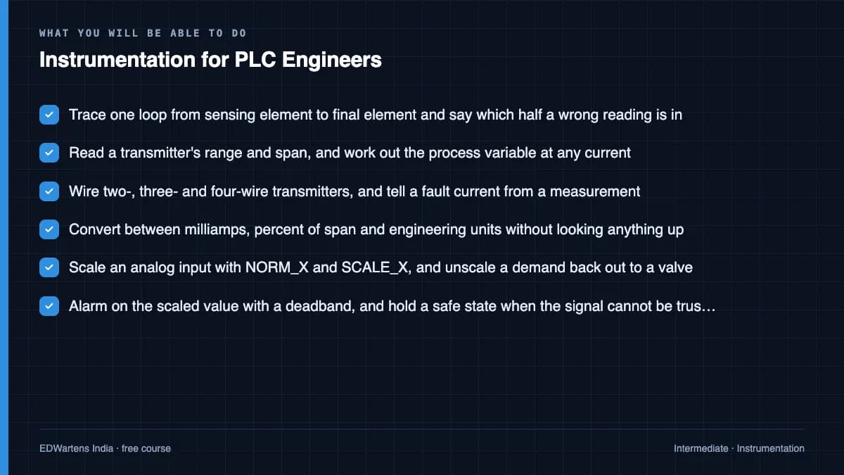 Instrumentation for PLC Engineers: What you will be able to do
