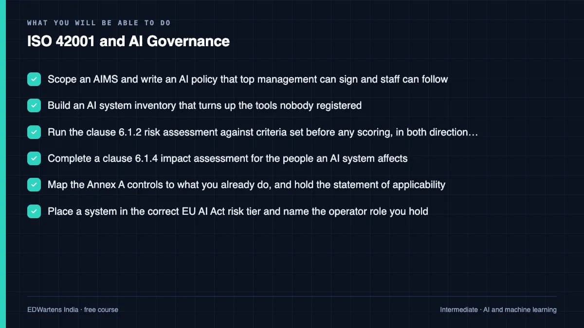 ISO 42001 and AI Governance: What you will be able to do