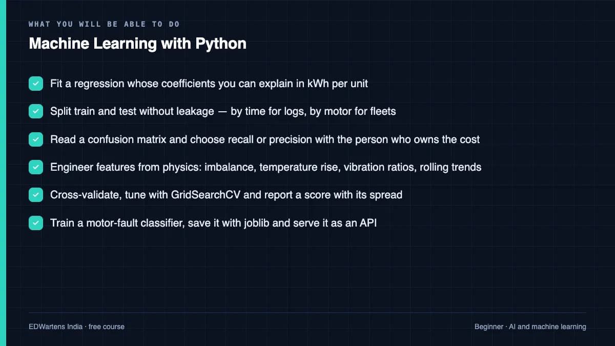 Machine Learning with Python: What you will be able to do