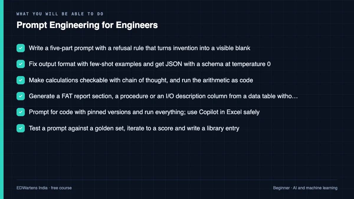 Prompt Engineering for Engineers: What you will be able to do