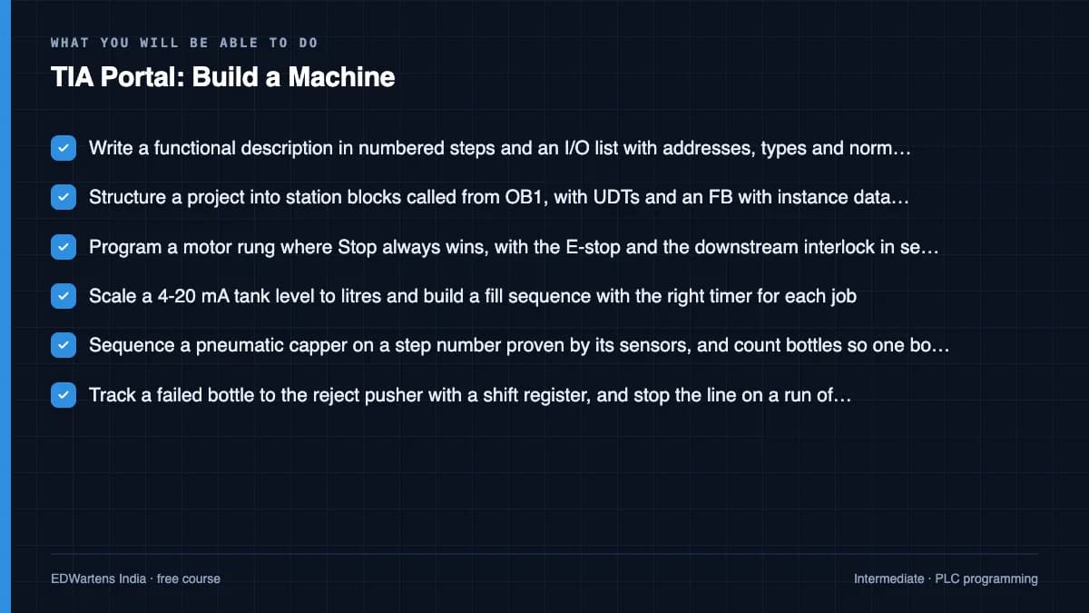 TIA Portal: Build a Machine: What you will be able to do