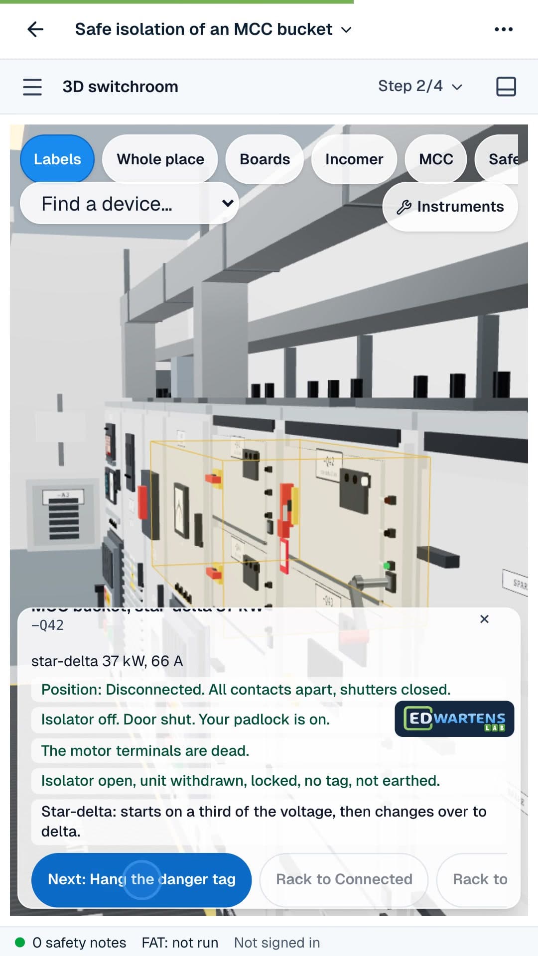 MCC Safe Isolation Simulator: Practise Lockout Tagout Free