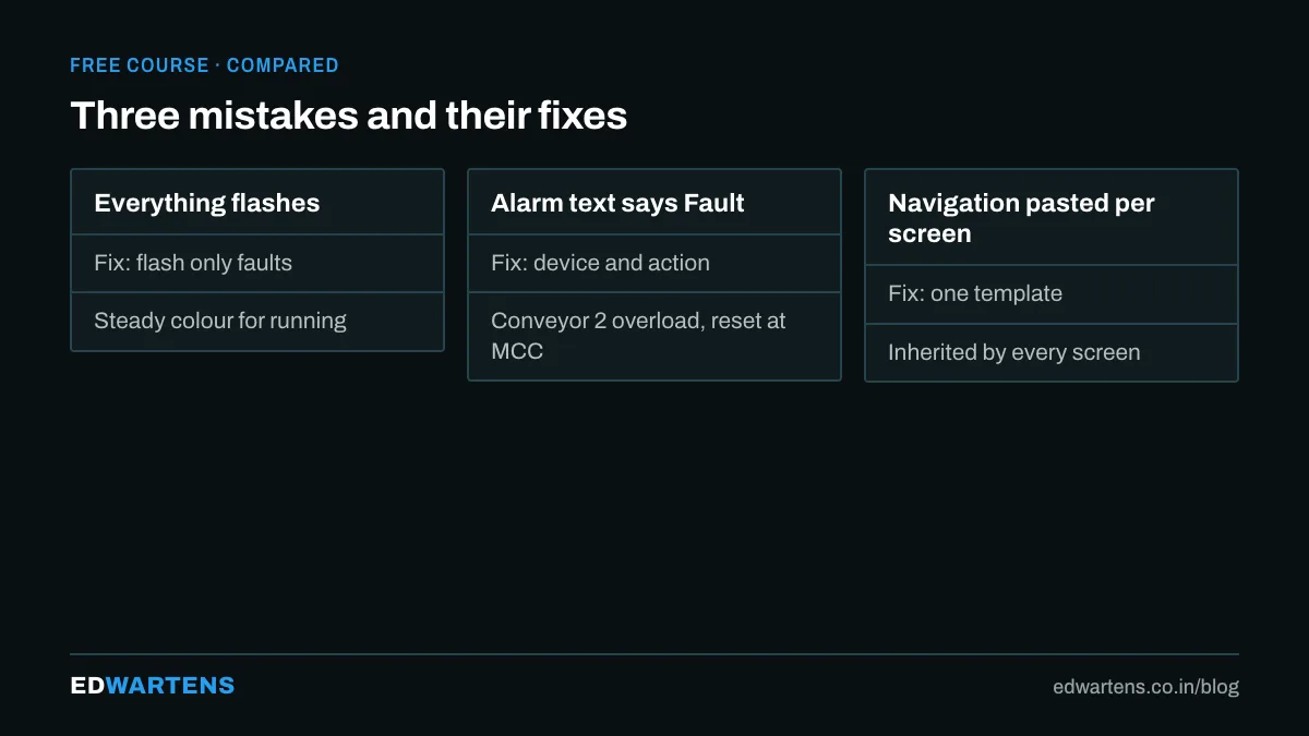 Three mistakes and their fixes